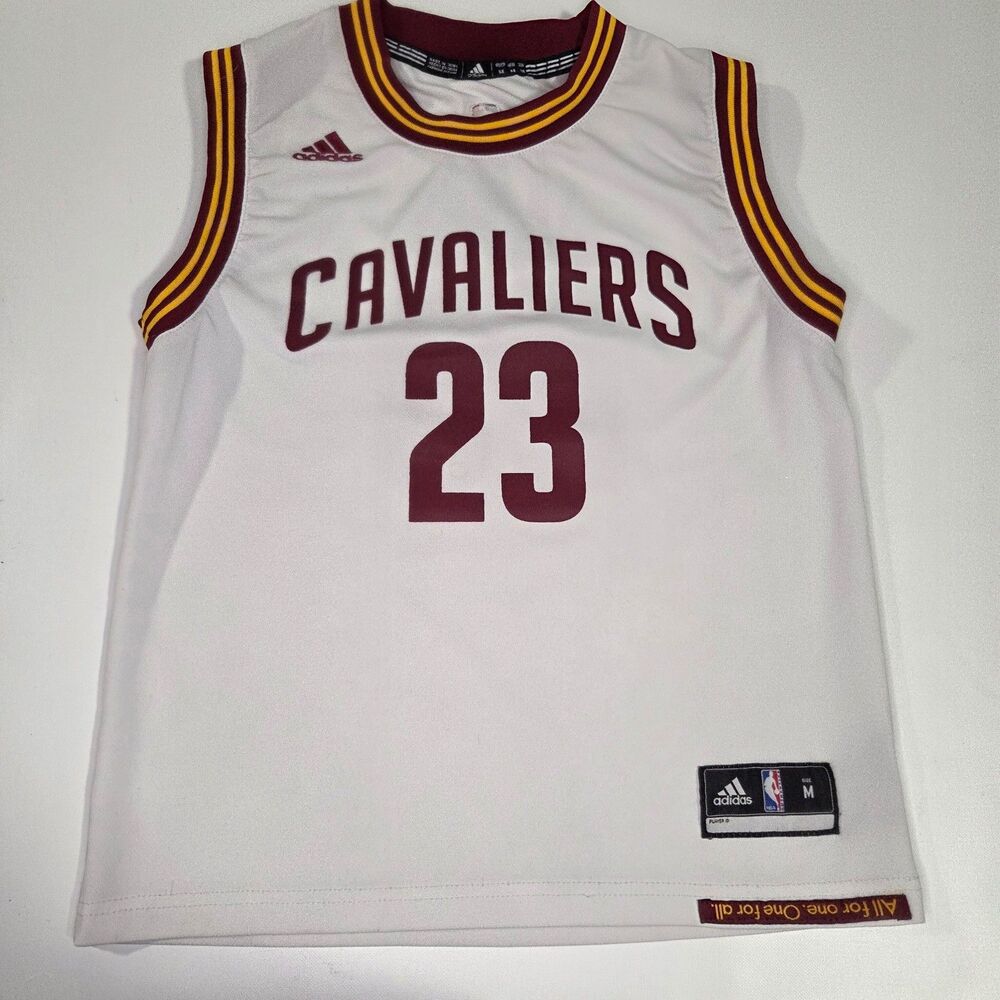 LeBron James #23 Cleveland Cavaliers Adidas NBA Basketball Jersey White Y Medium